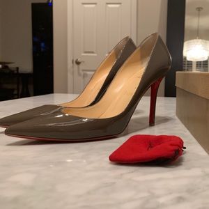 Olive green patent leather Christian Louboutin